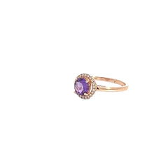 Elegant Amethyst Halo Ring
