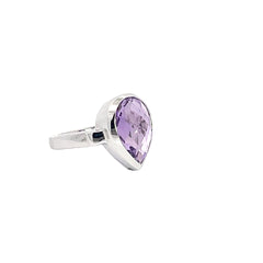 Elegant Pear-Shape Amethyst Ring