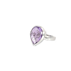 Elegant Pear-Shape Amethyst Ring