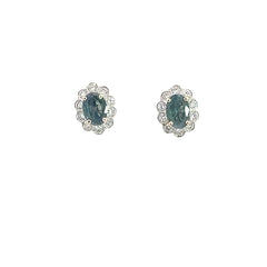 Alexandrite Halo Earrings