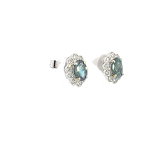 Alexandrite Halo Earrings