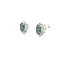 Alexandrite Halo Earrings