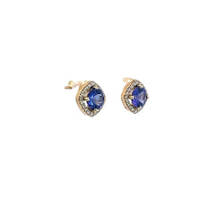 Tanzanite Halo Earrings