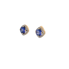 Tanzanite Halo Earrings