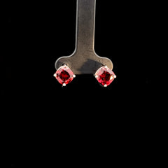 Red Garnet Stud Earrings