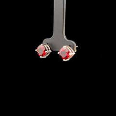 Red Garnet Stud Earrings