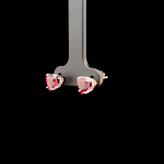 Heart Shape Garnet Stud Earrings