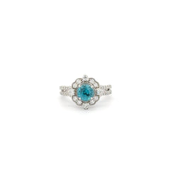 1.95ct Blue Zircon Ring