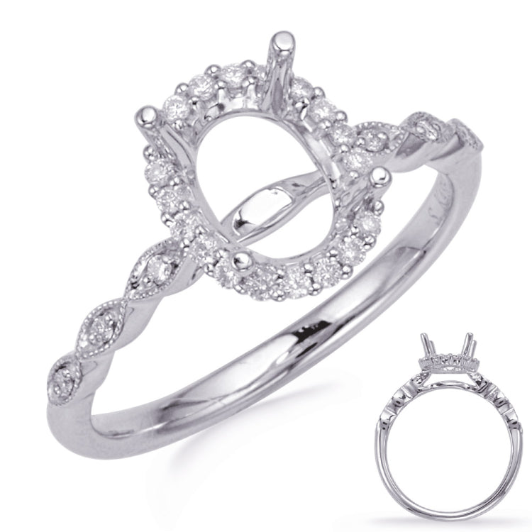 White Gold Halo Engagement Ring