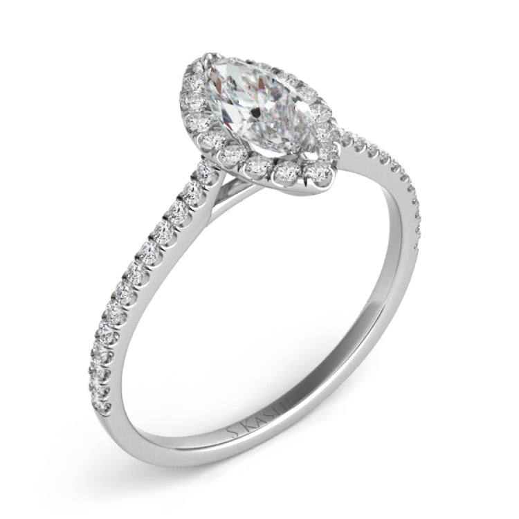 White Gold Halo Engagement Ring