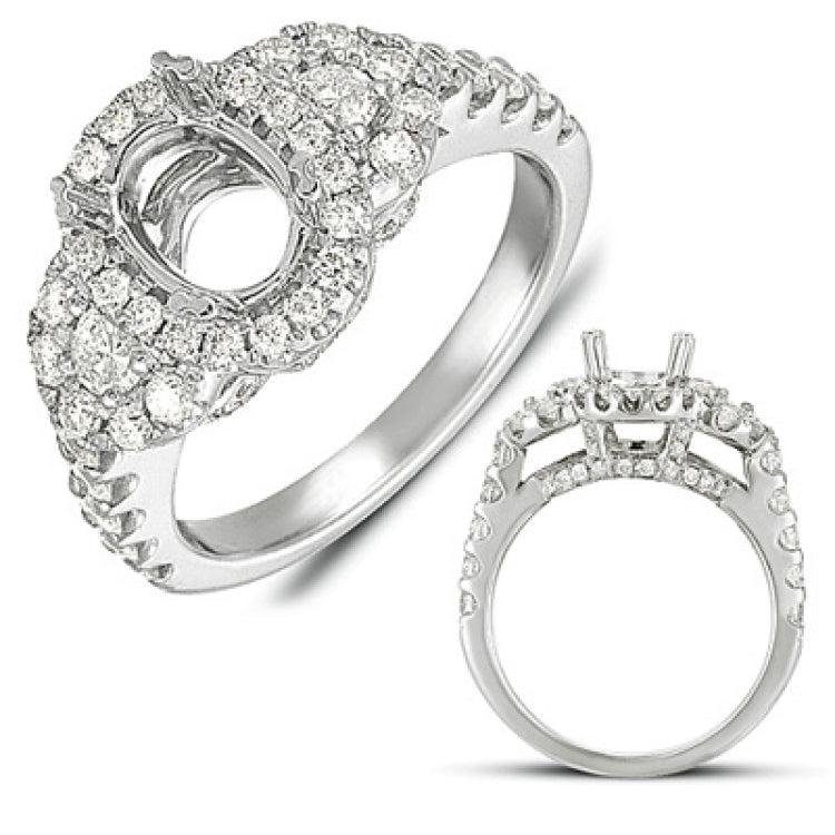 White Gold Pave Engagement Ring