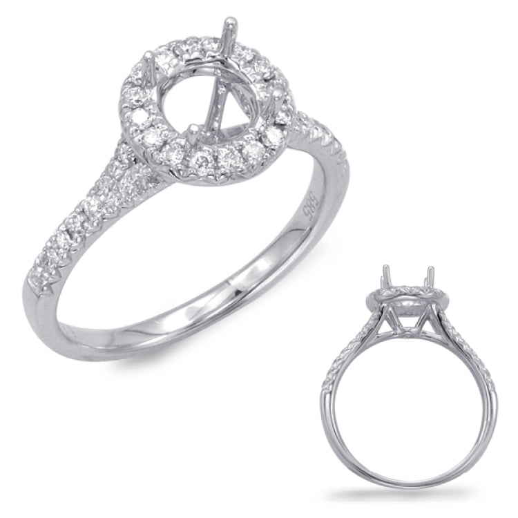 White Gold Halo Engagement Ring