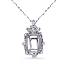 White Gold Diamond Pendant 8x6 Ec Center