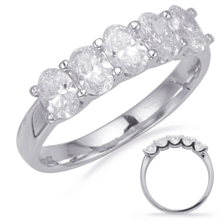 White Gold Oval Diamond Band