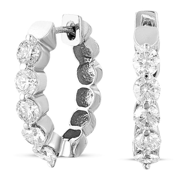 White Gold Oval Earring