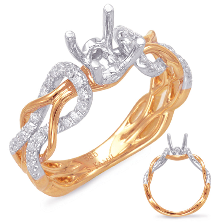 White & Rose Gold Engagement Ring