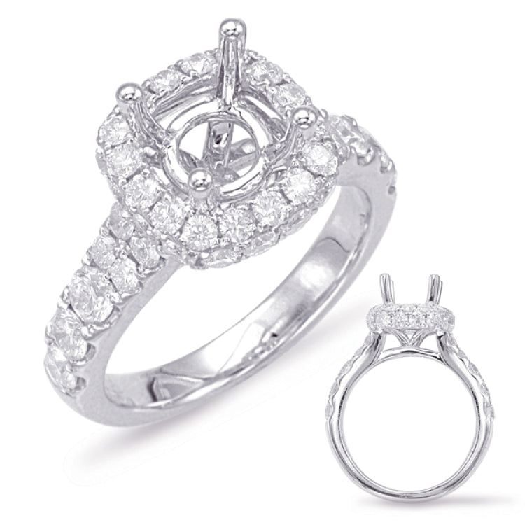 White Gold Halo Engagement Ring