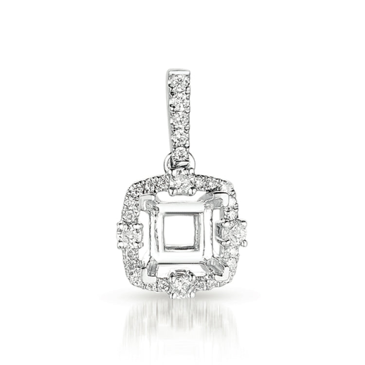 Diamond Pendant For.50ct Princess Center