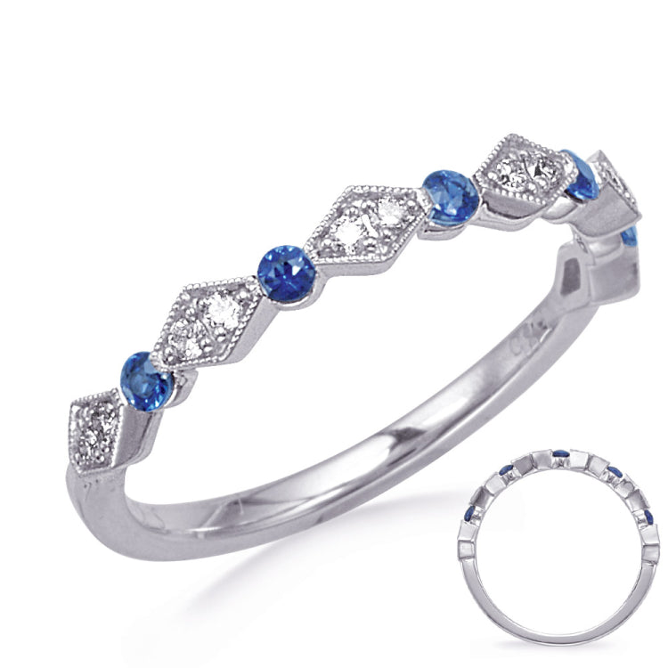 White Gold Sapphire & Diamond Ring