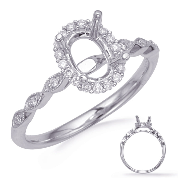 White Gold Halo Engagement Ring