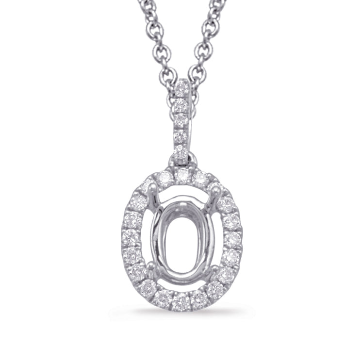 Diamond Pendant For 7x5mm Oval Center