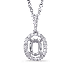 Diamond Pendant For 7x5mm Oval Center
