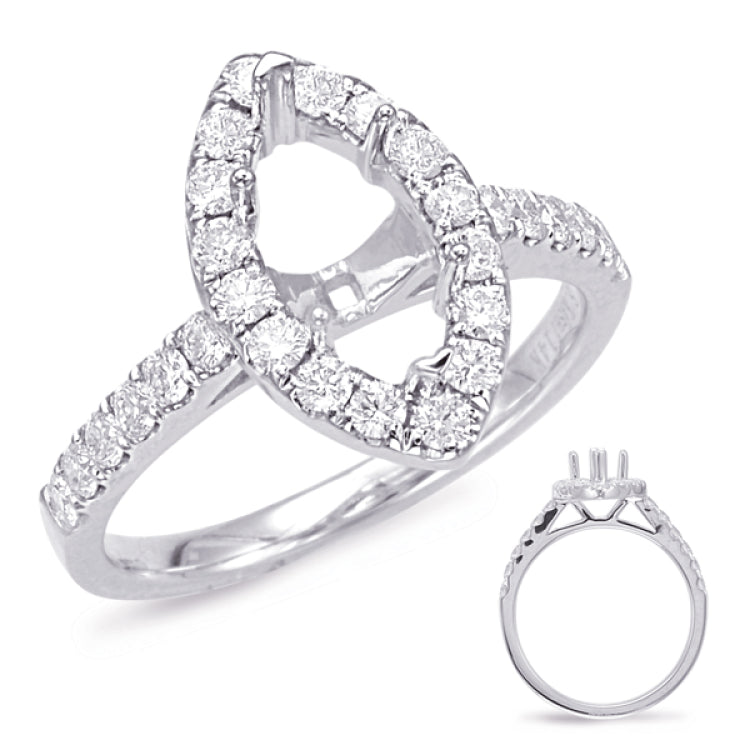 White Gold Halo Engagement Ring