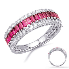 White Gold Ruby & Diamond Ring