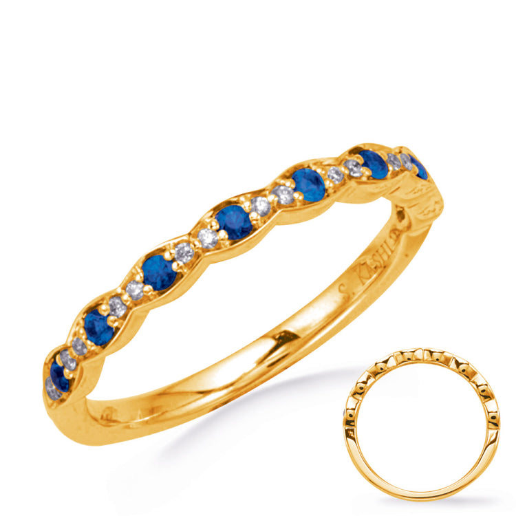 Yellow  Gold Diamond & Sapphire Band