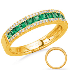 Yellow Gold Emerald & Diamond Ring