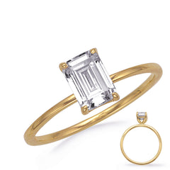 Yellow & White Gold Engagement Ring 8x6m