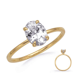 Yellow & White  Gold Engagement Ring 7x5