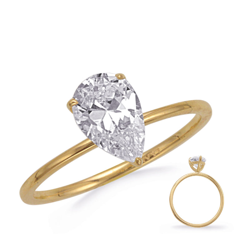 Yellow & White Gold Engagement Ring 9x6