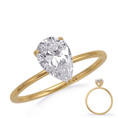 Yellow & White Gold Engagement Ring 9x6