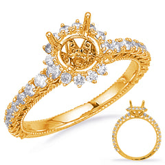 Yellow Gold Halo Engagement Ring
