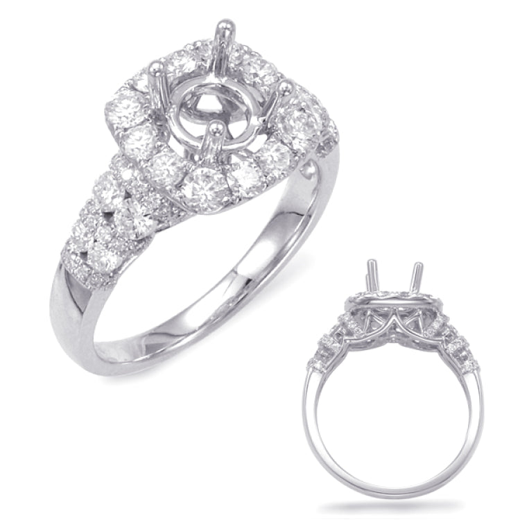 White Gold Halo Engagement Ring