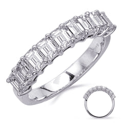 14 KT Emerald Cut Shape Emerad Cut Diamond Band