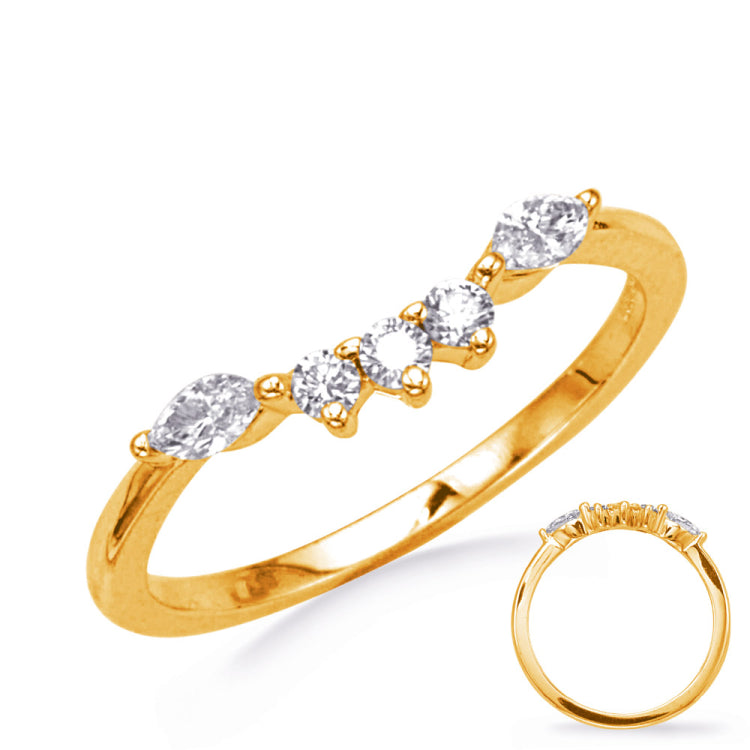 14 KT Marquise Shape Yellow Gold Wedding Band