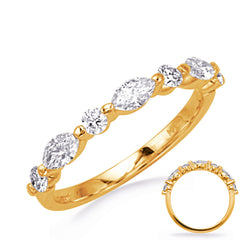14 KT Marquise Shape Yellow Gold Diamond Band