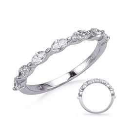 14 KT Marquise Shape White Gold Diamond Marquise Band