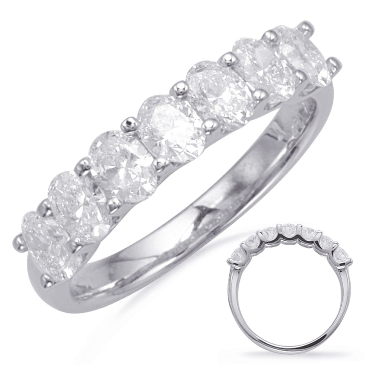 14 KT Oval Shape White Gold Oval Diamond Band