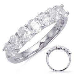 14 KT Oval Shape White Gold Oval Diamond Band