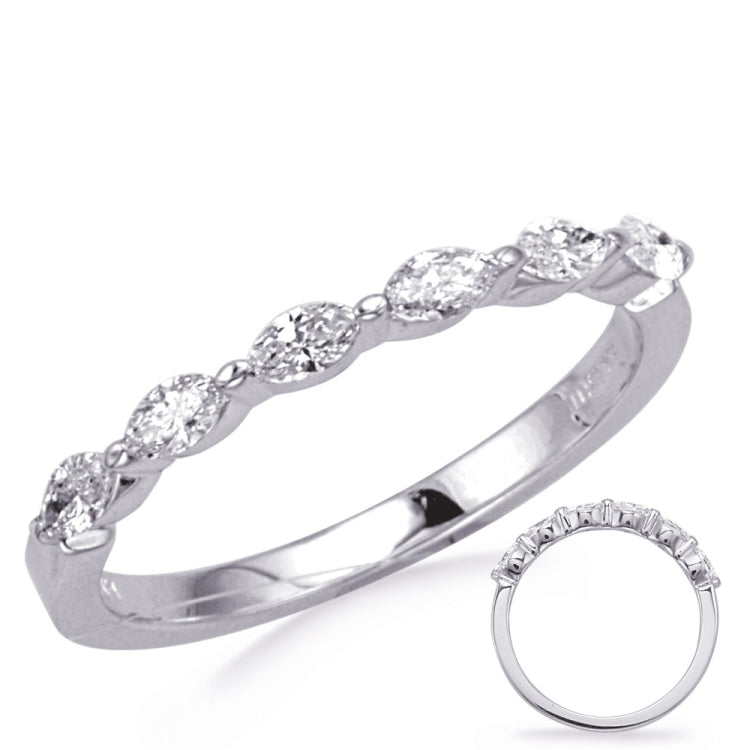 14 KT Marquise Shape White Gold Diamond Marquise Band