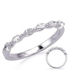 14 KT Marquise Shape White Gold Diamond Marquise Band