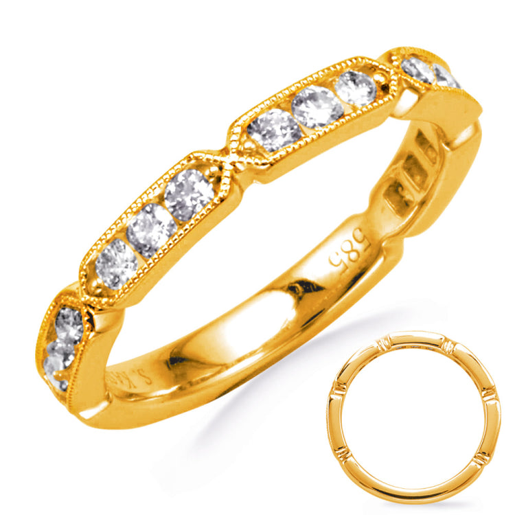 14 KT Rounds Shape Yellow Gold Diamond Band