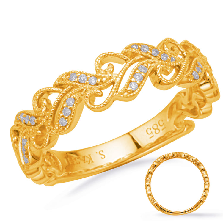 14 KT Rounds Shape Yellow Gold Matching Band