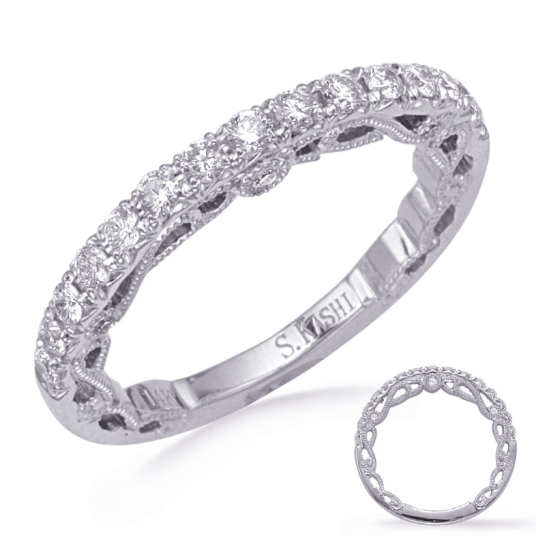 14 KT Rounds Shape White Gold Diamond Wedding Band