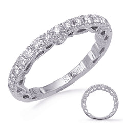 14 KT Rounds Shape White Gold Diamond Wedding Band