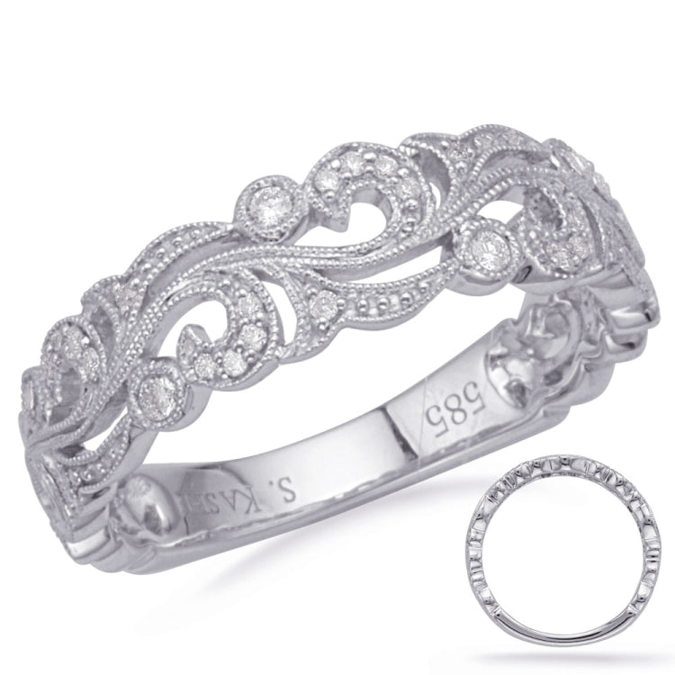14 KT Rounds Shape White Gold Matching Band