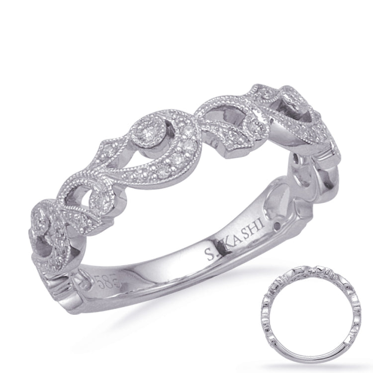 14 KT Rounds Shape White Gold Matching Band